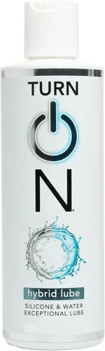 Turn On lubricante personal híbrido | Mezcla de agua y silicona para un deslizamiento ultra suave, duradero, no pegajoso y fácil de limpiar para