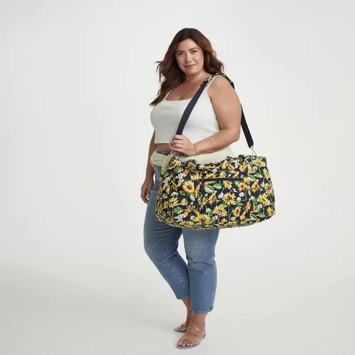 Miniatura 6 de Vera Bradley Bolsa de viaje grande de algodón para mujer