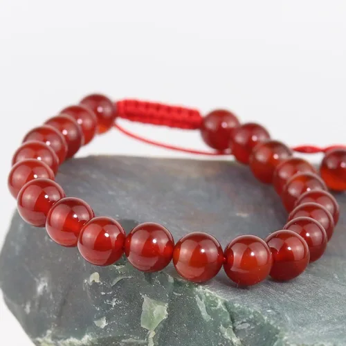 Miniatura 4 de DAZCOLO Pulsera de gemas hecha a mano con piedras preciosas de macramé ajustable de 0.315 in, cuentas redondas, cristales de cuarzo