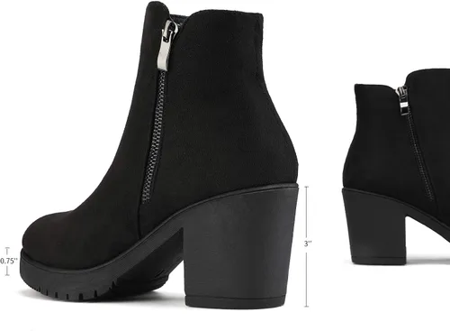 Miniatura 4 de DREAM PAIRS Women's Ankle Boots Chunky High Heel Platform Fall Short Heeled Booties