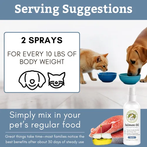 Miniatura 7 de Wholistic Pet Organics Aceite de salmón salvaje de Alaska para perros y gatos, aceite de pescado Omega 3 para perros y gatos, suplemento para piel