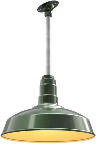 Miniatura 32 de Steel Lighting Co. Carson Barn Light Colgante montado en el techo Cúpula de 16 pulgadas Cable negro Luz de acero de estilo industrial