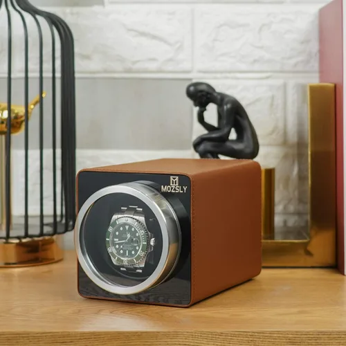 Miniatura 5 de MOZSLY Watch Winder for Automatic Watches with Quiet Motor 12 Rotation Mode Setting Leather