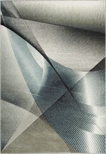 Miniatura 2 de SAFAVIEH Hollywood Collection - Alfombra de área de 5.3 x 7.6 pies, gris y verde azulado, diseño moderno de mediados de siglo, no desprende pelusa