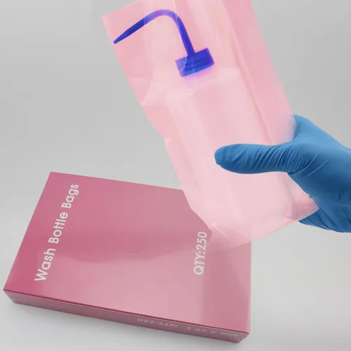 Miniatura 2 de Bolsas para botellas de tatuaje, color rosa, 250 unidades, cubierta de botella dental, bolsas para botellas de lavado de tatuajes, bolsas