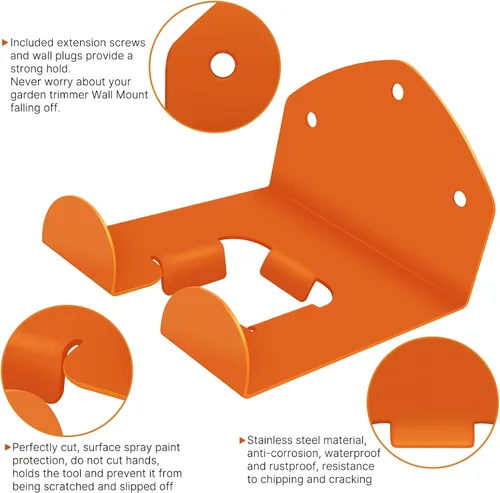 Miniatura 5 de Flexi Rods Organizador de garaje para colgar en la pared, estante de herramientas de jardín para recortadora de césped, cortasetos, herramientas