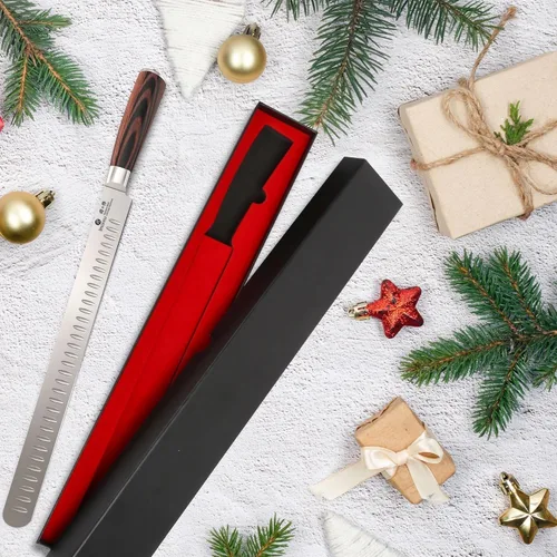 Miniatura 2 de imarku Cuchillo de Brisket, Cuchillo de Trinchar y Cortar Ultra Afilado de 12 Pulgadas para Brisket, BBQ, Pavo, Jamón, Costillas y Carne Asada, Hoja