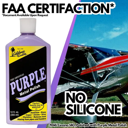 Miniatura 7 de CALIFORNIA CUSTOM Productos – El pulidor de metal morado original, sin silicona, seguro para talleres de carrocería, ideal para aluminio, latón