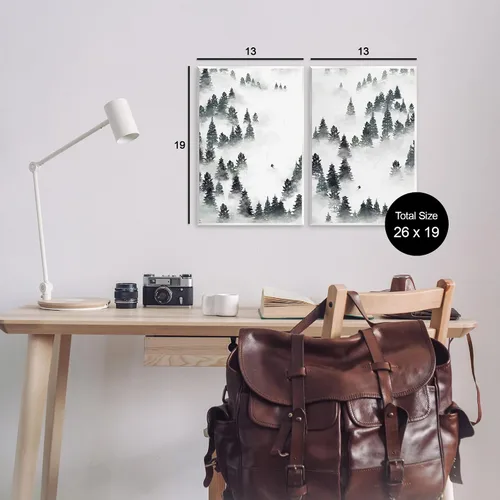 Miniatura 3 de Stupell Industries Ziwei Li - Juego de 2 piezas de arte de pared de madera, diseño de pistas de esquí de invierno