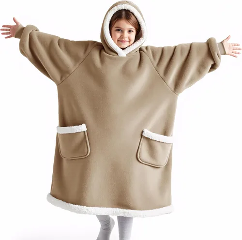 Miniatura 14 de Bedsure Manta con Capucha, Manta Portátil con Capucha como Regalos para Mamá, Regalos de Cumpleaños para Mujeres, Niños y Adolescentes, Sudadera