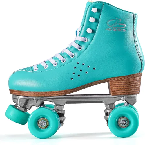 Miniatura 9 de PAPAISON Patines de ruedas para mujeres y hombres, de lujo de 2 capas de microfibra de cuero de doble fila - Patines clásicos de ruedas para niñas