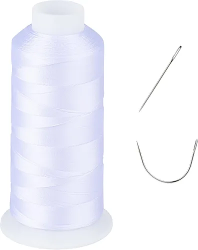 Miniatura 14 de Resistente a los rayos UV - Simthread 100% Poliéster Hilo Entrelazado Tex 69 (12wt) - 250 Yardas 1 Blanco 1 Negro