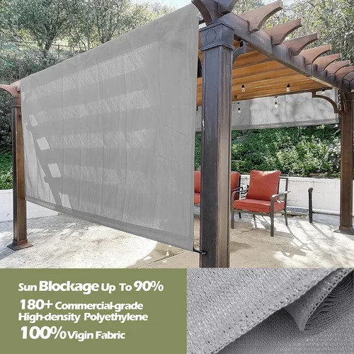 Miniatura 2 de Toldo de repuesto universal para pérgola con tela de polietileno de alta densidad transpirable y bolsillos para barra para pérgola de 10 x 10 pies