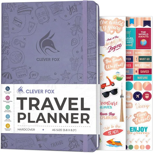 Miniatura 9 de Clever Fox Bolsillo para diario de viaje, organizador de itinerarios de vacaciones y viajes por carretera, diario de memoria de viaje, cuaderno