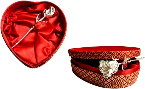 Miniatura 15 de Rosa natural bañada en oro de 24 quilates con caja de regalo roja para hombres y mujeres, 6 pulgadas de largo, la mejor opción de regalo en el día