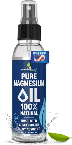 Espray de aceite de magnesio puro 4oz - Espray tópico de magnesio de fuerza extra para dormir - Menos picazón - Menos escozor - 100% aceite natural