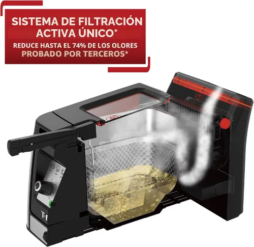 Miniatura 2 de T-fal Mini freidora, freidora de acero inoxidable con canasta, 1 litro, control de temperatura versátil, 900 vatios, control de temperatura, fácil