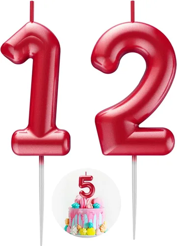 Miniatura 134 de Velas número 2 arcoíris con número 3D de feliz cumpleaños para decoración de fiesta de pastel de cumpleaños, suministros de celebración