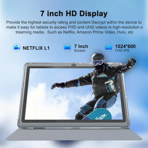 Miniatura 4 de ZZB Tablet Android 14 de 7 pulgadas, 8 GB de RAM (4 GB expandibles) 32 GB ROM Tablets soporta 1 TB MicroSD, Widevine L1, tableta de doble cámara 5G