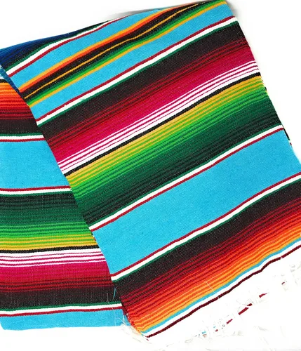Miniatura 6 de Auténtica manta de sarape mexicana de gran tamaño (7' x 5' sarape)