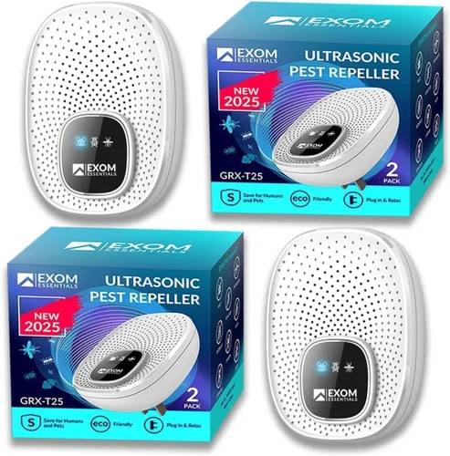 Repelente ultrasónico de plagas para pared, enchufable más eficaz que los repelentes, deshazte de roedores, ardillas, ratones, ratas, murciélagos,