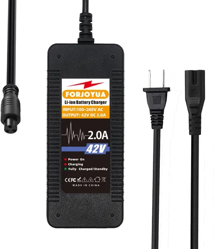 Cargador de batería de 36V/42V 2A con conector de 3 clavijas para paquete de baterías de litio 10S 36V