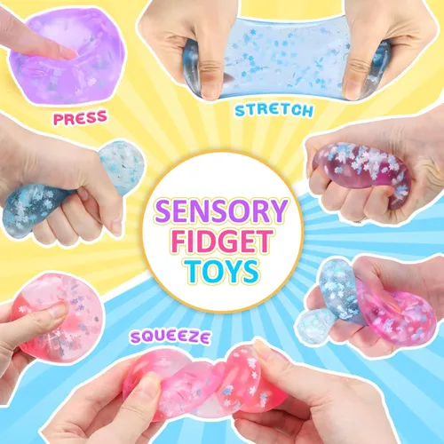Miniatura 3 de Gretex Cubo de hielo Fidget Toy para todas las edades: paquete de 3 cubos suaves sensoriales Fidget cubo de hielo bola de estrés Squishy Cube