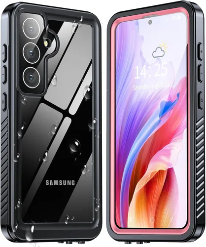 ANTSHARE Funda impermeable para Samsung Galaxy S24, lente incorporada y protector de pantalla de cuerpo completo de 360°, resistente a prueba de Rosa