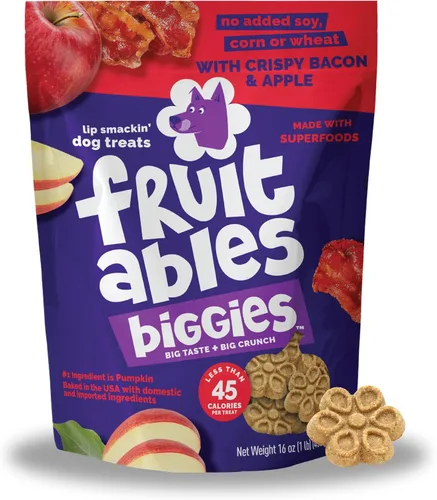 Miniatura 13 de Fruitables Biggies Galletas para Perros, Golosinas de Calabaza para Perros, Galletas Saludables para Perros, Golosinas Crujientes, Sin Trigo, Maíz