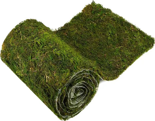 Camino de mesa de musgo seco, rollo de hoja de musgo verde para manualidades, tapete de musgo preservado para decoración de mesa, musgo verde para