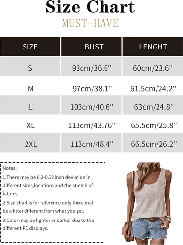 Miniatura 6 de Womens Tank Tops Eyelet Embroidery Scoop Neck Sleeveless Shirts for Casual Loose Fit Basic 2024 Summer Top Clothes