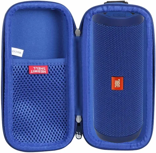 Hermitshell Funda de viaje rígida de EVA compatible con altavoz Bluetooth portátil a prueba de salpicaduras JBL Flip 3 / Flip 4 (azul)