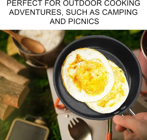 Miniatura 6 de Sartén pequeña para huevos de 4.7 pulgadas, sartén de acero inoxidable, sartén para tortilla de una sola porción, sartén pequeña antiadherente