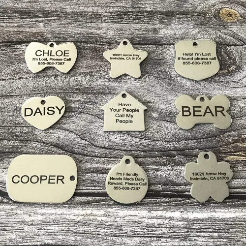 Miniatura 2 de PetANTastic Etiquetas de identificación para mascotas de acero inoxidable – Etiquetas de perro personalizadas grabadas, etiquetas para gatos