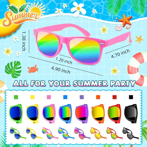 Miniatura 2 de Kids Sunglasses Party Favors Bulk, Neon Sunglasses with UV400 Protection for Gilrs Boys Kids