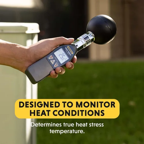 Miniatura 2 de General Tools Monitor de índice de calor de lujo #WBGT8778 con bola negra de latón de 2.953 x 2.953 in, 32° a 122° F, 0 a 100% HR