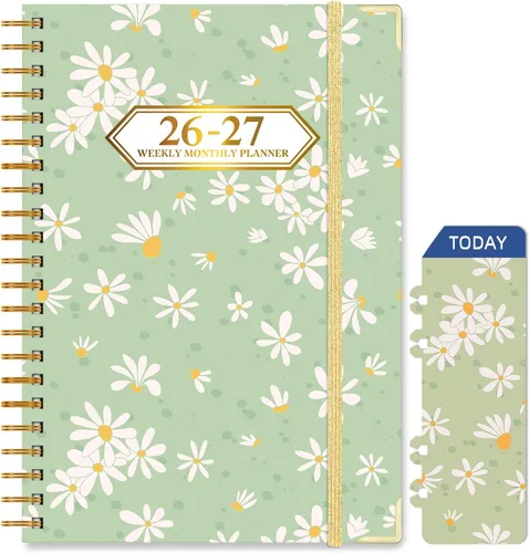 Miniatura 13 de 2026-2027 Planner, Jul.2026-Jun.2027 Planner Weekly and Monthly 6.25"x8.5" with Page Tabs, Calendar Hardcover with Inner Pocket, Elastic Band