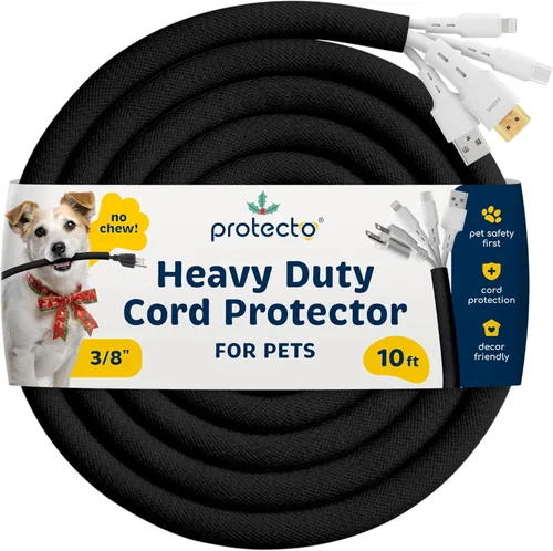Miniatura 14 de PROTECTO Protector de Cables Resistente para Perros y Gatos, Funda Larga de 10 Pies, Cubierta de Cable de 1/2 Pulgada Fácil de Usar para Mascotas