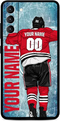 Miniatura 25 de Funda personalizada de hockey sobre hielo con nombre y número para Samsung Galaxy S22 S23 S21+ S20 Ultre S21 FE S10 S8 S9 Plus, silicona líquida