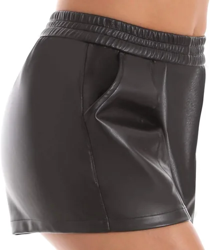 Miniatura 4 de Everbellus Pantalones cortos sueltos con cintura elástica y bolsillos para mujer, Negro