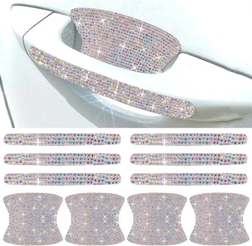 Miniatura 13 de BetterJonny 10 unidades de protector contra arañazos de cristal, protector contra arañazos de diamantes para coche para mujeres y niñas (plata)