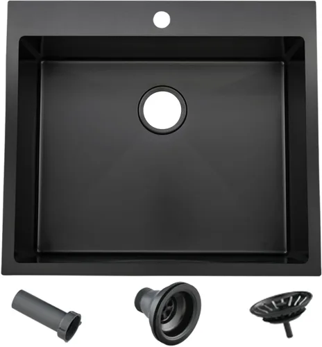 Miniatura 9 de Estación de trabajo de fregadero de cocina negro de 21x20 pulgadas - VAPSINT Fregadero de barra de 21 pulgadas de montaje superior en color negro