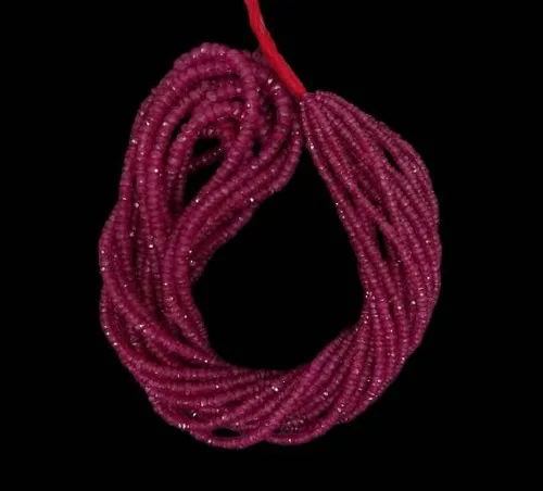 Miniatura 7 de Krishiv Exports - Cuentas facetadas de rubí natural raras/Cuentas facetadas de rubí/Rubí facetado Rondelle/Rubí Piedra preciosa/Rubí/16 "Strand/2.5