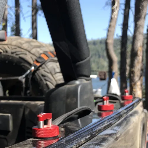 Miniatura 6 de ROCKWORKX Billet Tornillo de pulgar de aluminio duro de extracción rápida, anillo en D integrado, compatible con Jeep Wrangler JK 2007-20018, JL