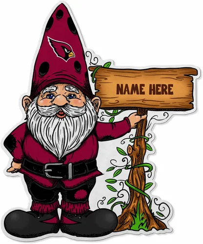 Rico Industries NFL Football Arizona Cardinals - Banderín personalizado con gnomo, decoración para el hogar y la sala de estar, fieltro suave EZ