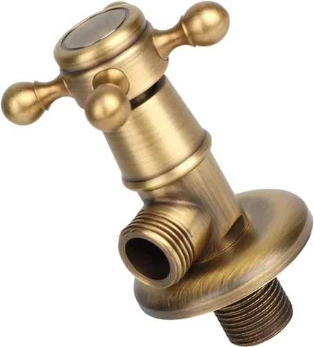 Miniatura 3 de Válvula de parada angular Válvula de triángulo de cobre Válvula de control de agua Grifo retro de fontanería para baño, cocina, balc