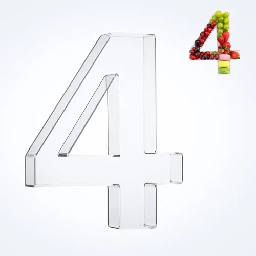 Miniatura 37 de Bandeja de 11" de Acrílico con Letras y Números – Bandeja Reutilizable y Rellenable para Aperitivos de Charcutería, Caja de Servir Postres