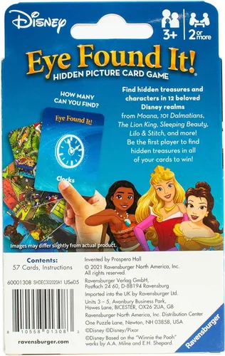 Miniatura 7 de Ravensburger Eye Found It! Juego de cartas del mundo de Disney - Divertido y educativo Spot It para niños pequeños, preescolares, niños y niñas de 3