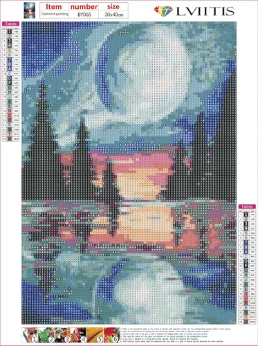 Miniatura 2 de LVIITIS Kit de pintura de diamantes para adultos principiantes, kit de puntos artísticos de diamantes 5D para adultos, pintura con gemas