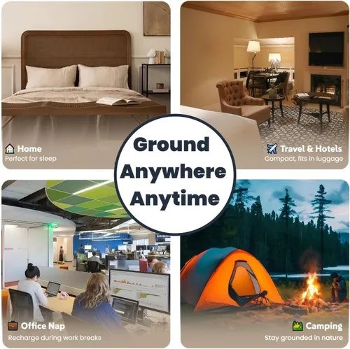 Miniatura 6 de OKOHEY Sábana encimera Grounding, tamaño individual – 90% algodón orgánico y 10% fibra plateada, sábana conductora de puesta a tierra para un mejor